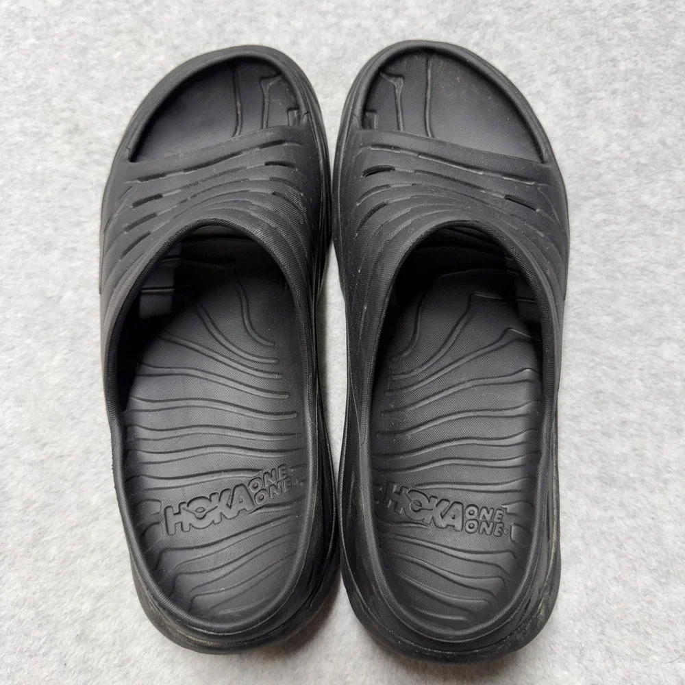 HOKA ONE ONE Ora Recovery Slide Sandals Mens 11 Black Comfort Foam Outdoor